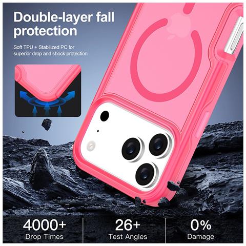 Custodia Magnetica Skin Feel Compatibile Con Iphone 17 - Sottile, Semitrasparente, Ricarica Wireless Magsafe, Antiurto - Foto 5