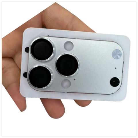 Protezione Lente In Vetro Temperato Opaco Compatibile Con Iphone 14 Pro Max/15 Pro Max/16 Pro Max - Bianco Argento - Foto 1
