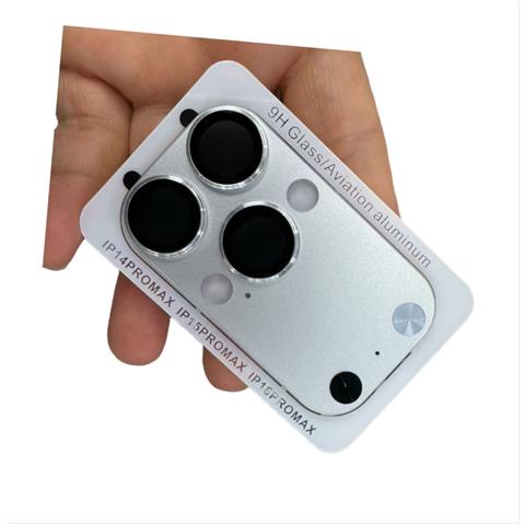 Protezione Lente In Vetro Temperato Opaco Compatibile Con Iphone 14 Pro Max/15 Pro Max/16 Pro Max - Bianco Argento - Foto 3