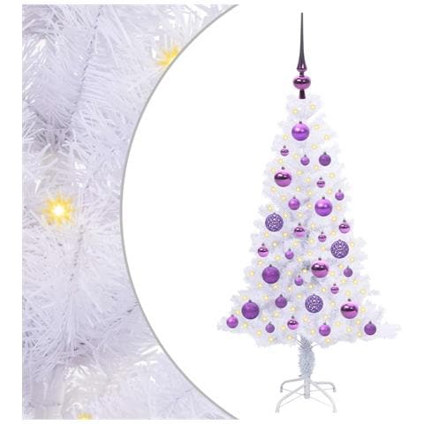 Albero di Natale artificiale Bianco 120 cm PVC e Acciaio - Foto 1