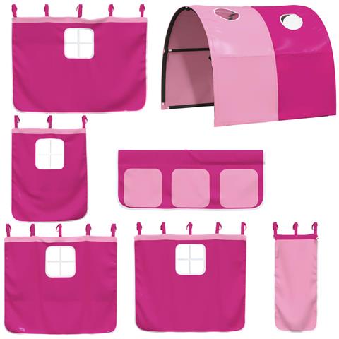 Letto a Castello senza Materasso Rosa 90x200 cm Legno di Pino - Foto 9