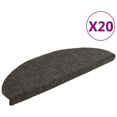 Tappetini per scale autoadesivi 20 pz 65x21x4 cm Antracite Semicircolari Grandi - Foto 1