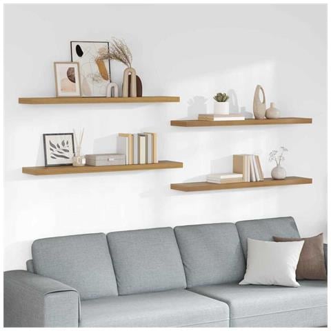 Scaffale da parete 4 pcs Marrone 120 x 23,5 x 4 cm - Foto 2