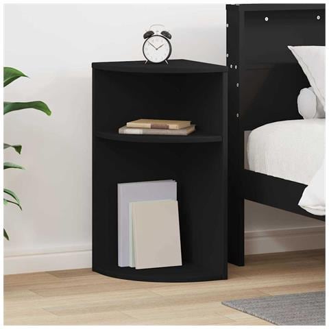 Tavolino Nero 29,6 x 29,6 x 60 cm Legno multistrato - Foto 2