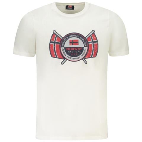 MAGLIETTA DA UOMO A MANICHE CORTE NORVEGIA 1963 BIANCA - Colore: Bianco, Taglia: L - Foto 1