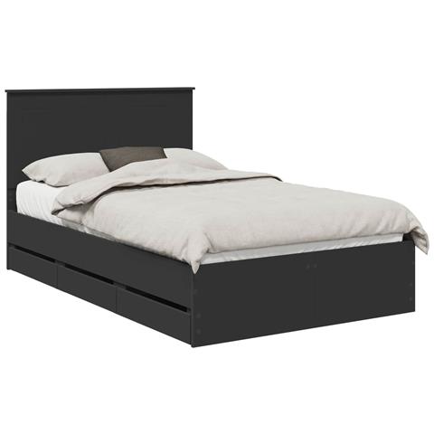 Struttura del letto Nero 120 x 190 cm Legno Ingegnerizzato - Foto 1