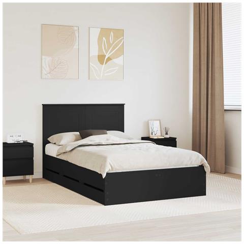 Struttura del letto Nero 120 x 190 cm Legno Ingegnerizzato - Foto 2