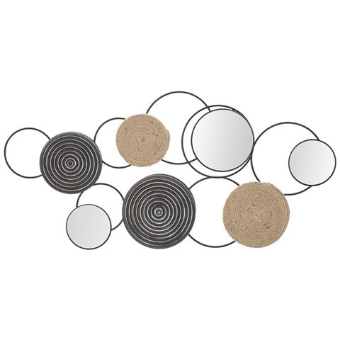 Decorazione In Metallo 3d Cerchi 21-marrone-metallo-106,5x4,5x52 Cm - Foto 1