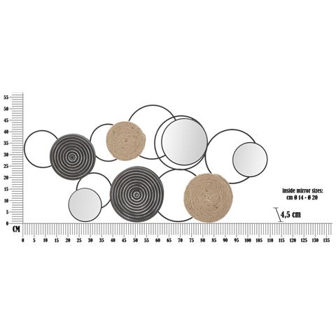 Decorazione In Metallo 3d Cerchi 21-marrone-metallo-106,5x4,5x52 Cm - Foto 6