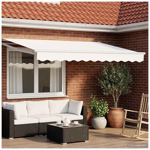 Tenda retrattile Bianco 3,5 x 2 m 100% Poliestere e Alluminio - Foto 2