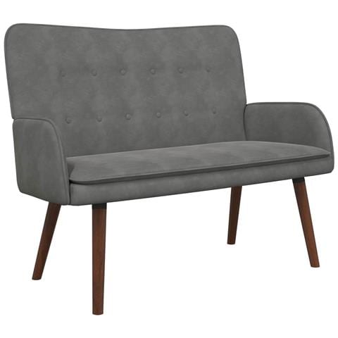Sofa a Due Posti Grigio scuro 115 x 61 x 87 cm Velluto - Foto 1
