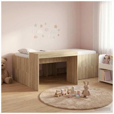 Letto alto per bambini con scrivania Rovere Sonoma - Foto 2