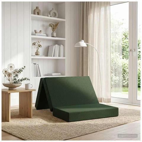 Divano Letto Pieghevole 90 x 67 x 45 cm Verde Scuro - Foto 2
