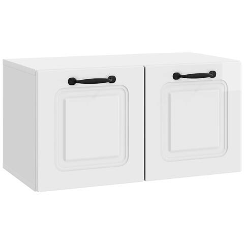 Mobile Porta TV da Muro Bianco Lucido 59,5 x 31 x 30 cm - Foto 1