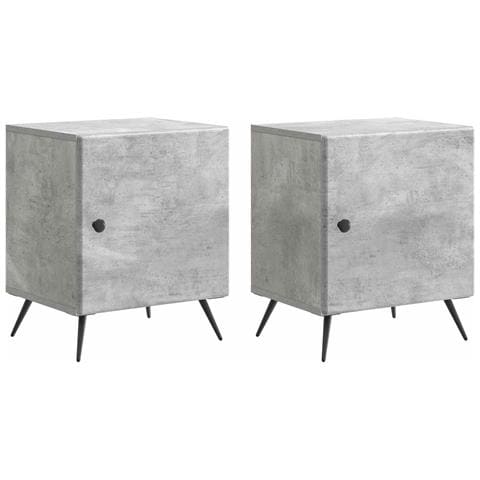 Armadio da Notte 2 pcs Grigio Cemento 43 x 34,5 x 50 cm - Foto 1