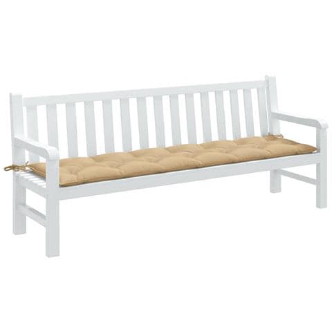 Cuscino per Panca da Giardino Beige Mélange 200x50x7 cm Tessuto - Foto 2