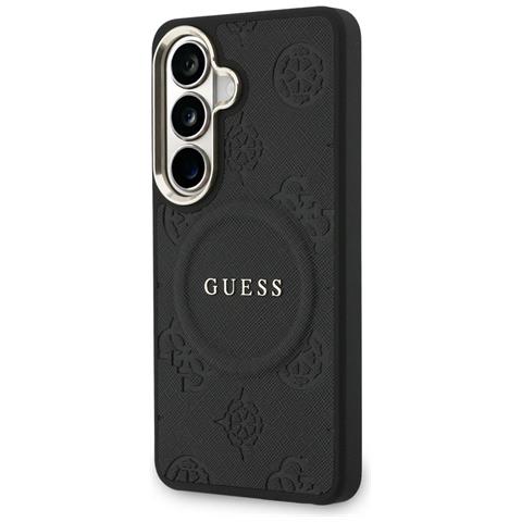 Custodia Guess Saffiano Peony Embossed Ring Nera Per Samsung Galaxy S26 Plus - Foto 2