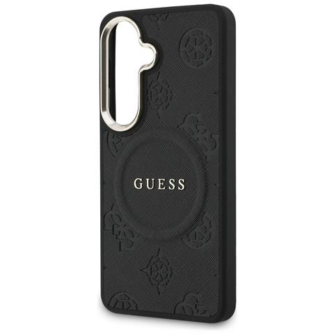 Custodia Guess Saffiano Peony Embossed Ring Nera Per Samsung Galaxy S26 Plus - Foto 1
