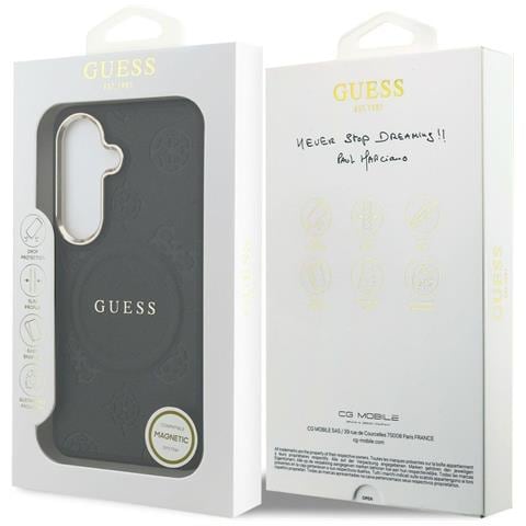 Custodia Guess Saffiano Peony Embossed Ring Nera Per Samsung Galaxy S26 Plus - Foto 6