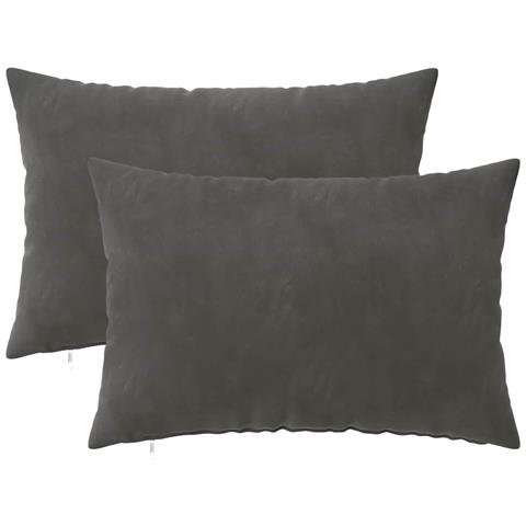Cuscino con cuscino HEERLEN 2 pz Grigio Scuro Velluto - Foto 1