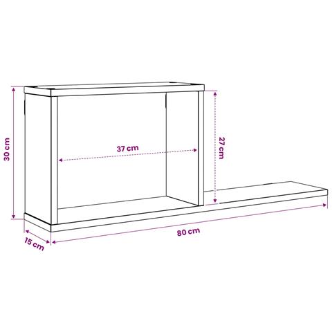 Scaffali flottanti 2 pz Rovere Nero 80 x 15 x 30 cm - Foto 9
