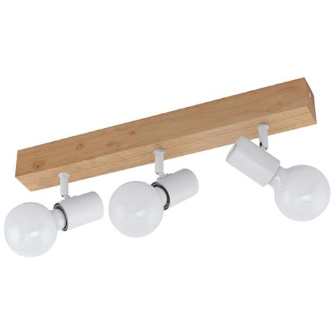 Lampada A Spot Townshend 3 Con 3 Lampadine Legno Beige E Bianco - Foto 1
