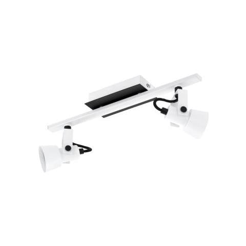 Lampada Da Soffitto ""spot"" Per Uso Interno 390 X 70 Mm Led - 2x5w - 2x400 Lm - 3000k Warm White - 15.000h Bianco E Nero - Foto 1