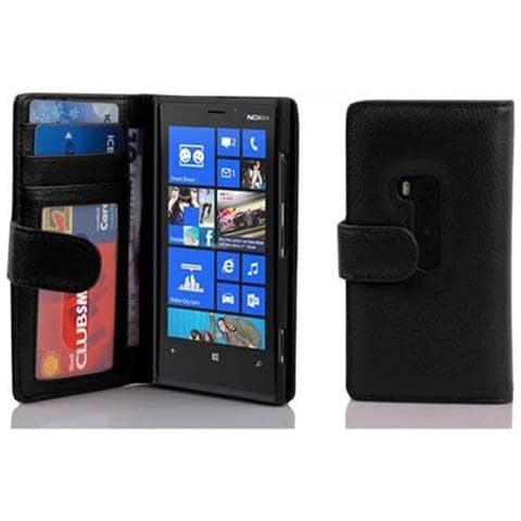 Custodia Compatibile Con Nokia Lumia 920 In Nero Ossido - Coperchio Protettivo Con Chiusura Magnetica E 3 Slot Per Carte - Foto 4