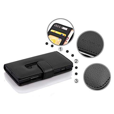 Custodia Compatibile Con Nokia Lumia 920 In Nero Ossido - Coperchio Protettivo Con Chiusura Magnetica E 3 Slot Per Carte - Foto 2