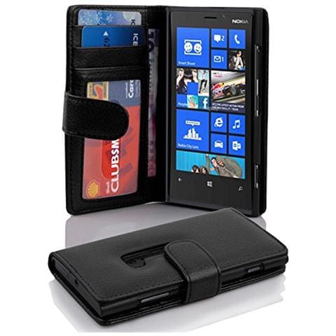 Custodia Compatibile Con Nokia Lumia 920 In Nero Ossido - Coperchio Protettivo Con Chiusura Magnetica E 3 Slot Per Carte - Foto 1