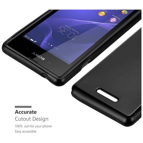 Custodia Compatibile Con Sony Xperia E3 In Nero Metallico - Coperchio Protettivo In Silicone Tpu Flessibile - Foto 8