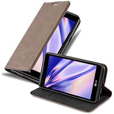 Custodia Compatibile Con Lg X Power In Bruno Caffè - Coperchio Protettiva Con Chiusura Magnetica, Funzione Stand E Tasca Per Le Carte - Foto 1
