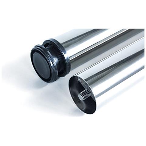 Gamba Regolabile Per Tavolo Ø60x870mm, Kit Di 1 Piede Per Tavolo In Acciaio, Altezza Regolabile 870-890mm, Cromato - Foto 2