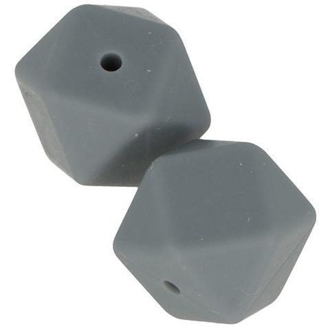 Perlina Di Silicone Esagonale X 2 - 17 Mm - Grigio - Foto 4