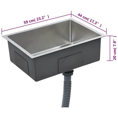 Lavello Da Cucina Lavorato A Mano Con Filtro In Acciaio Inox - Foto 2