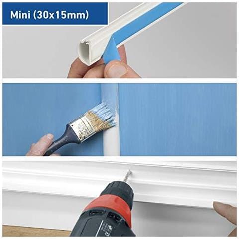 1m3015w Mini Trunking Management System Cavi Ordinati E Cavi Per Uso Casa E Ufficio Decorativo Coperchio Per I Cablaggi Bianco 30x15mm - Foto 4