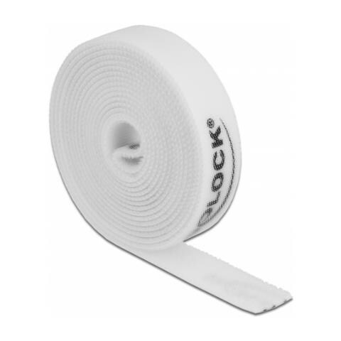 Nastro con chiusura a strappo a rotolo L 2 m x P 15 mm bianco - Foto 1