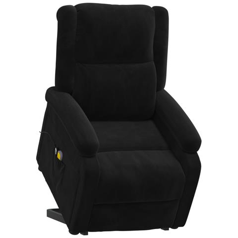 Poltrona Alzapersona Massaggiante Reclinabile Nera In Velluto - Foto 2