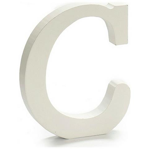 Lettera C Legno Bianco (1,8 X 21 X 17 Cm) (12 Unità) - Foto 2