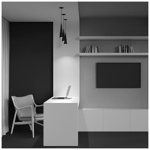 Lampadario A Sospensione Moderno Nevill Metallo Nero 1 Luce Gu10 40w - Foto 5