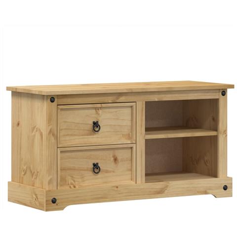 Mobile Porta TV Corona 100x40x52 cm in Legno Massello di Pino - Foto 2