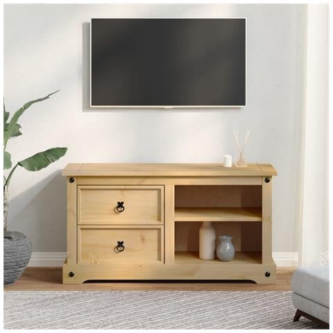 Mobile Porta TV Corona 100x40x52 cm in Legno Massello di Pino - Foto 3