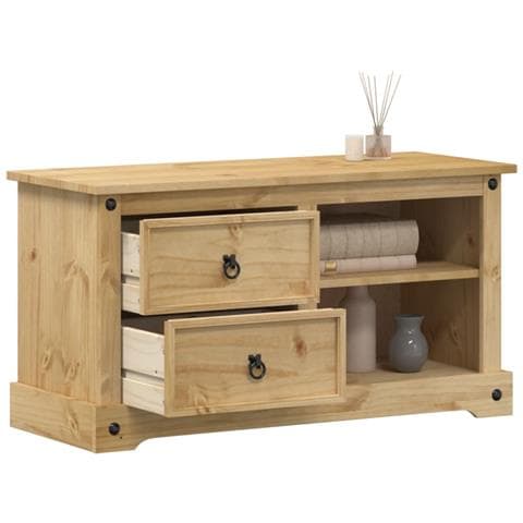 Mobile Porta TV Corona 100x40x52 cm in Legno Massello di Pino - Foto 1