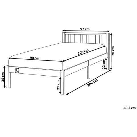 Letto Legno Di Pino Florac 90 X 200 Cm Marrone Chiaro - Foto 2