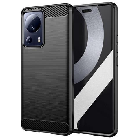 Custodia B-case Tpu Silicone Cover Case Per Xiaomi 13 Lite Carbon Metal Black - Foto 1