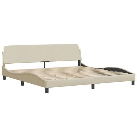 Giroletto Con Testiera Crema 200x200 Cm In Tessuto - Foto 1