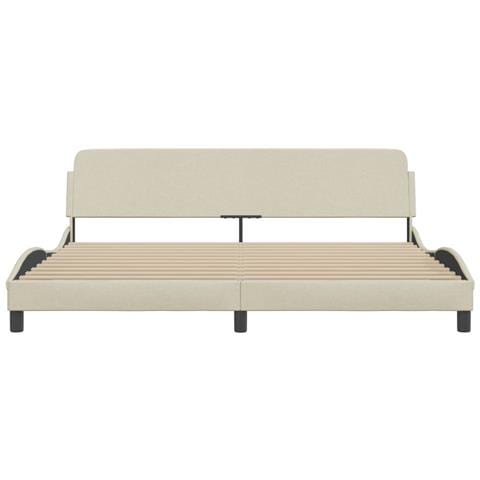 Giroletto Con Testiera Crema 200x200 Cm In Tessuto - Foto 2