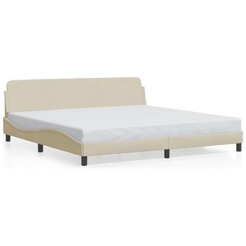 Giroletto Con Testiera Crema 200x200 Cm In Tessuto - Foto 8