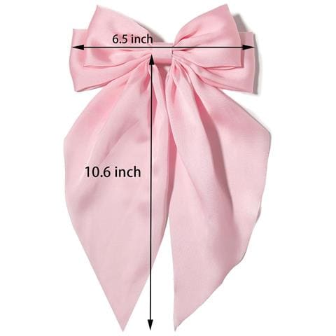 Nastro Per Capelli Con Fiocchi Per Capelli Grandi A Coda Lunga Pink + White - Foto 2