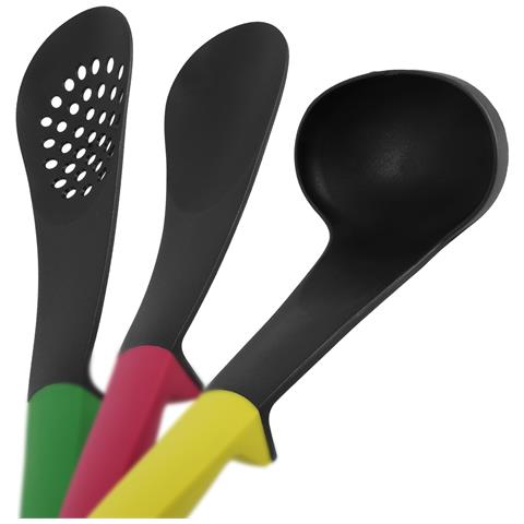 Set Utensili Da Cucina 6 Pezzi Con Manico Ergonomico Supporto Rotante, Multicolore - Foto 5